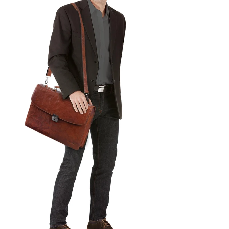 "Jonathan" Elegante Echtleder Aktentasche mit Schloss