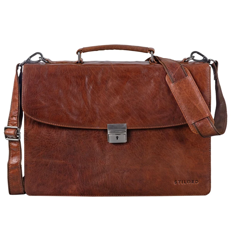 "Jonathan" Elegante Echtleder Aktentasche mit Schloss