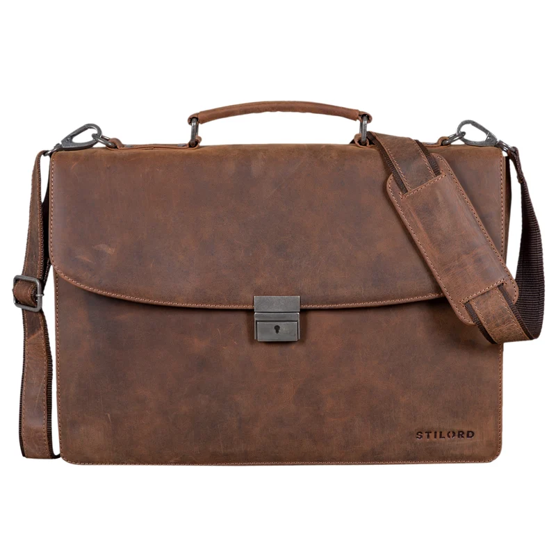 "Jonathan" Elegante Echtleder Aktentasche mit Schloss