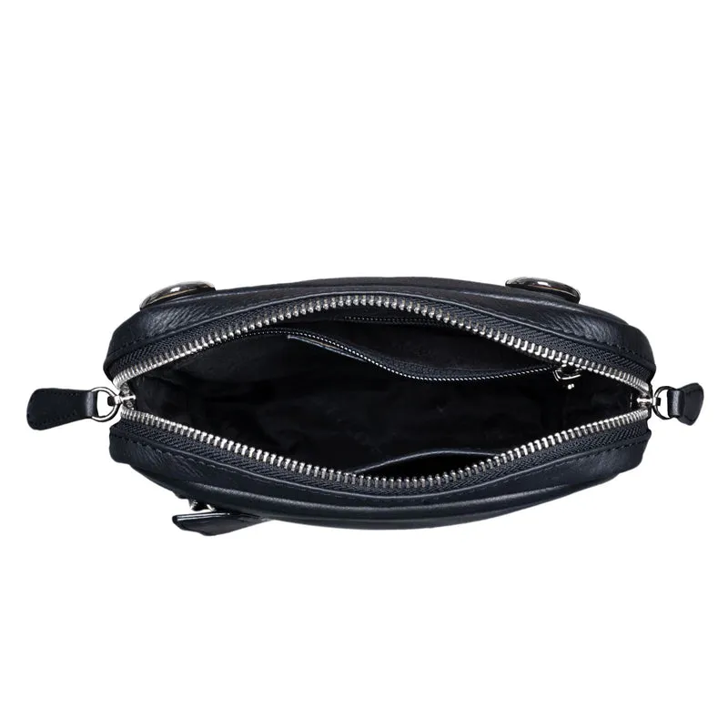 "John" Kleine Herrentasche Ledertasche zum Umhängen mit Reißverschluss