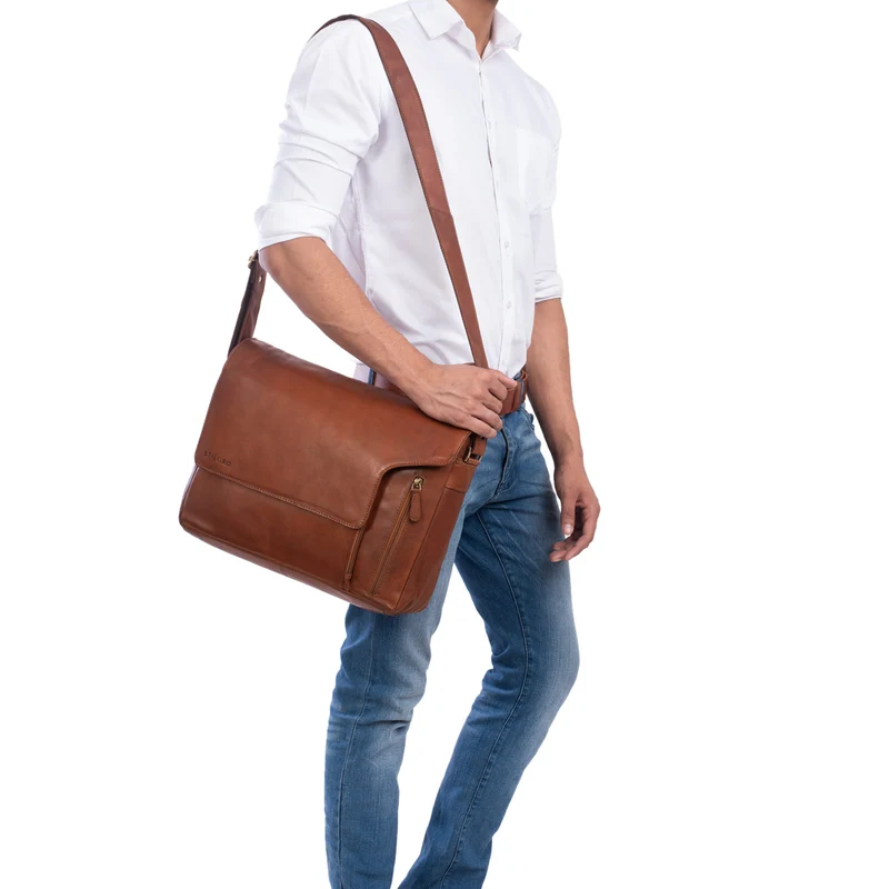 Laptop Messenger Bag Leder Vintage