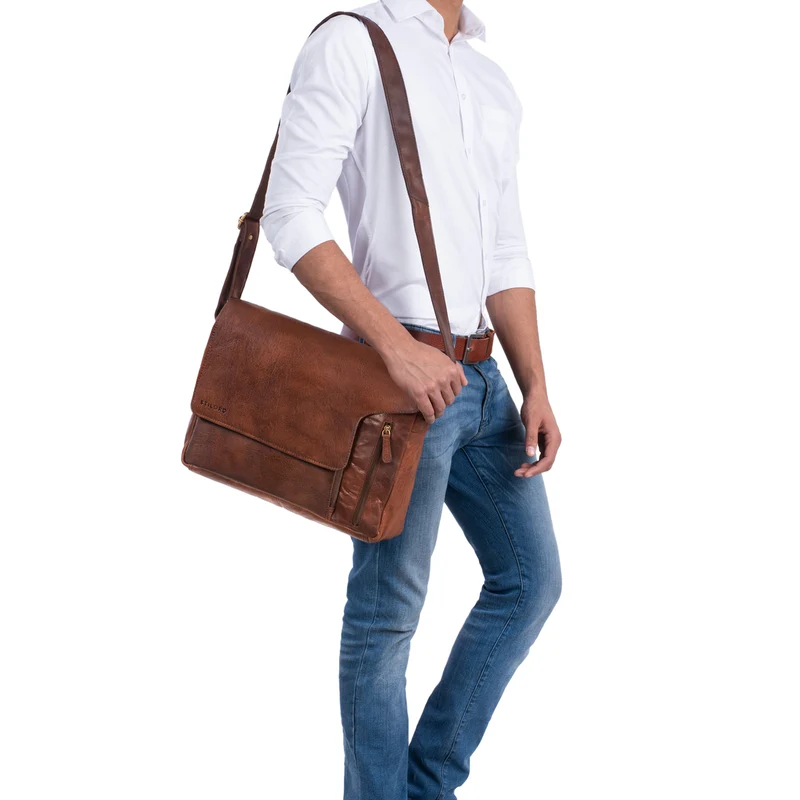 Laptop Messenger Bag Leder Vintage