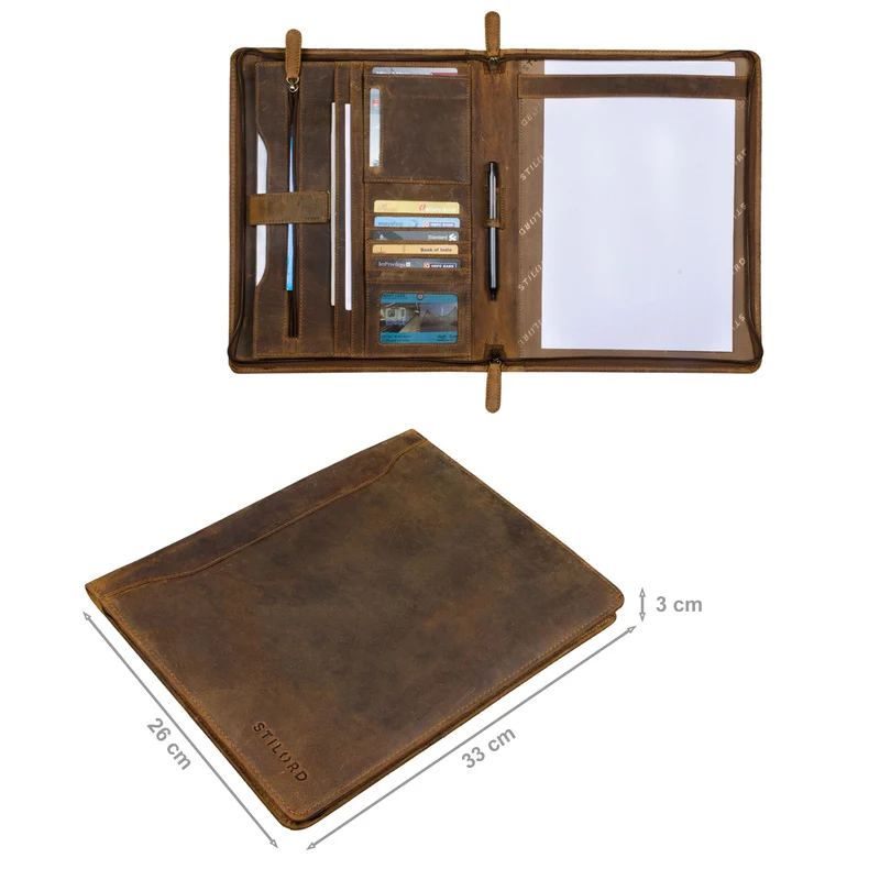 "Scott" Vintage Dokumentenmappe Echtes Leder