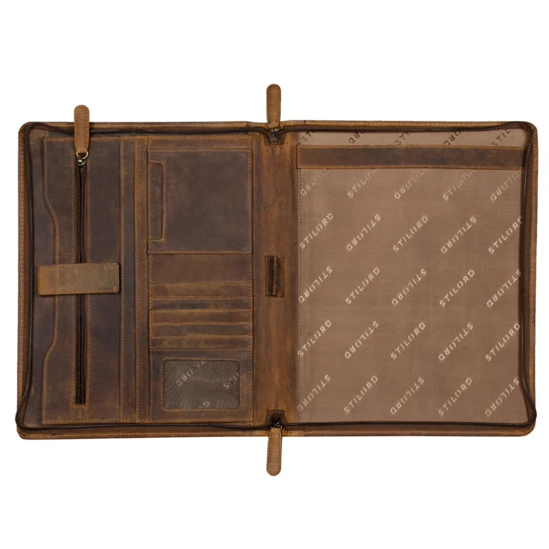 "Scott" Vintage Dokumentenmappe Echtes Leder