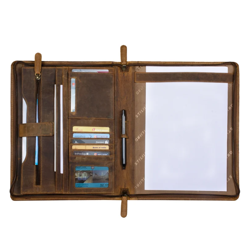 "Scott" Vintage Dokumentenmappe Echtes Leder