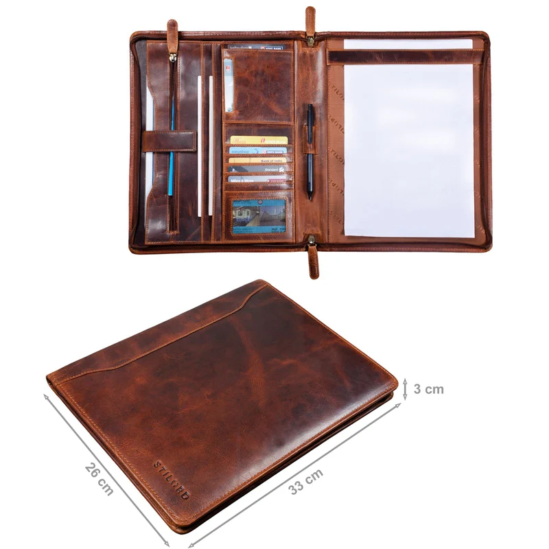 "Scott" Vintage Dokumentenmappe Echtes Leder