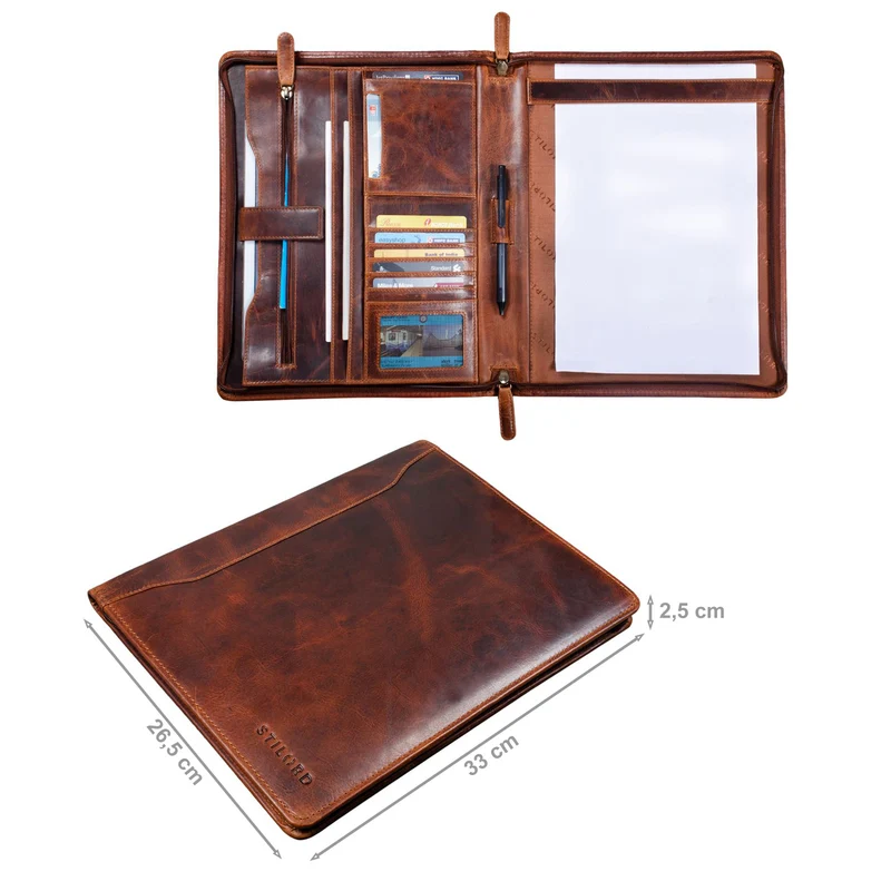 "Scott" Vintage Dokumentenmappe Echtes Leder