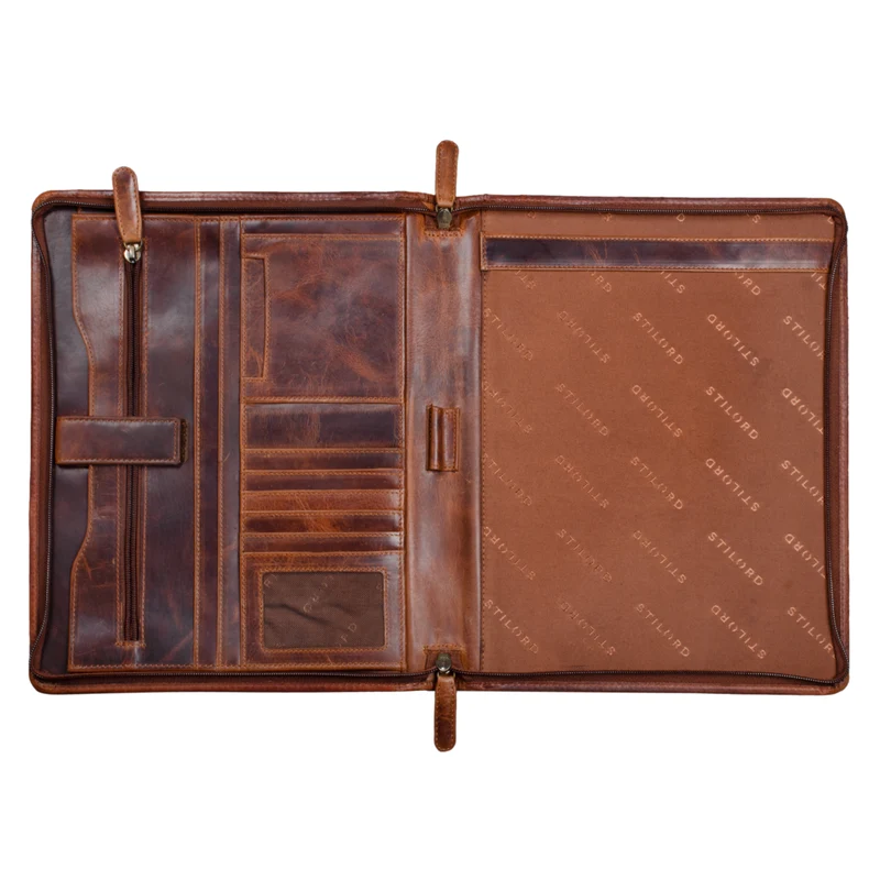 "Scott" Vintage Dokumentenmappe Echtes Leder