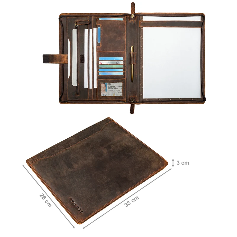 "Scott" Vintage Dokumentenmappe Echtes Leder