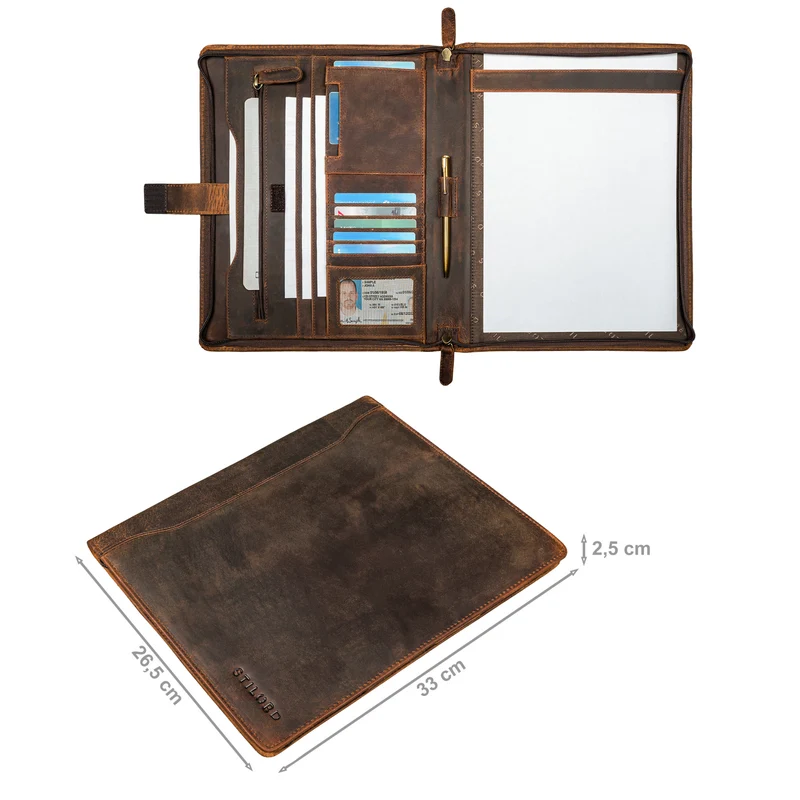 "Scott" Vintage Dokumentenmappe Echtes Leder
