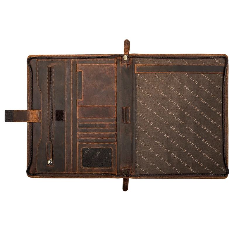 "Scott" Vintage Dokumentenmappe Echtes Leder