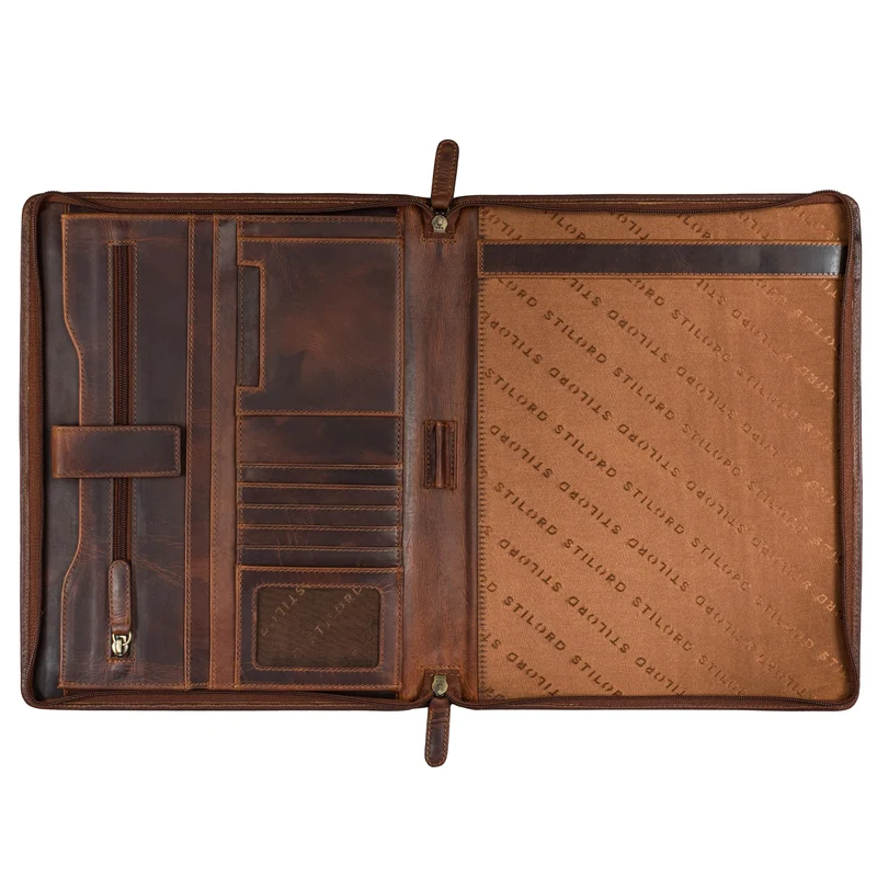 "Scott" Vintage Dokumentenmappe Echtes Leder