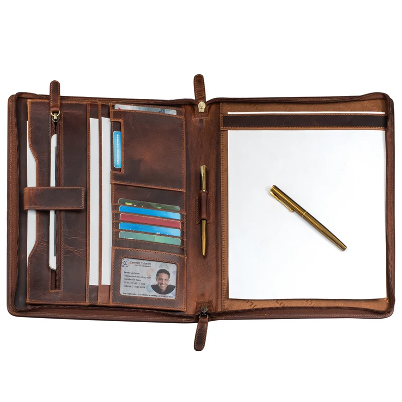 "Scott" Vintage Dokumentenmappe Echtes Leder