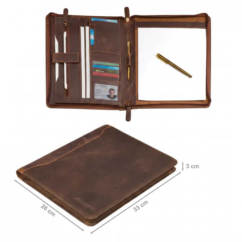 "Scott" Vintage Dokumentenmappe Echtes Leder