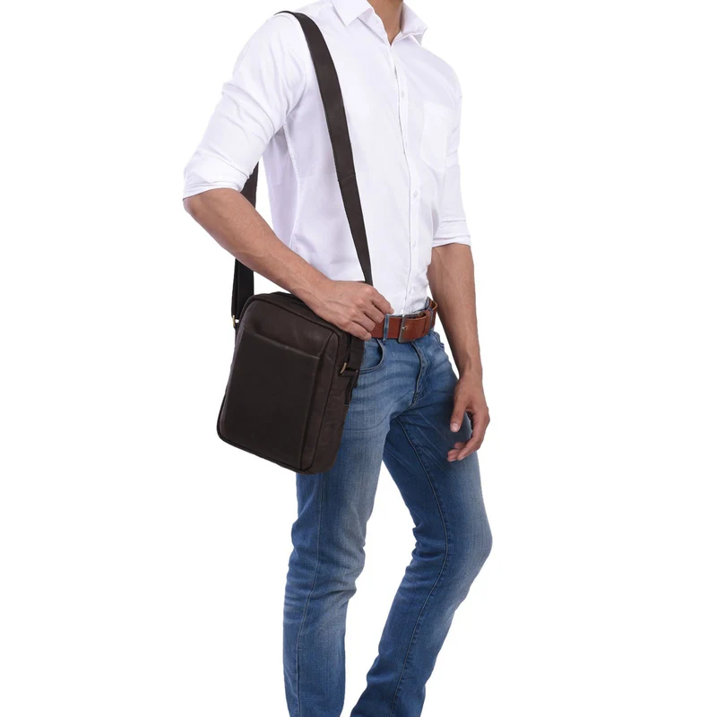 "Harry" Vintage Schultertasche Männer Leder