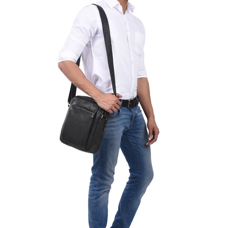 "Harry" Vintage Schultertasche Männer Leder