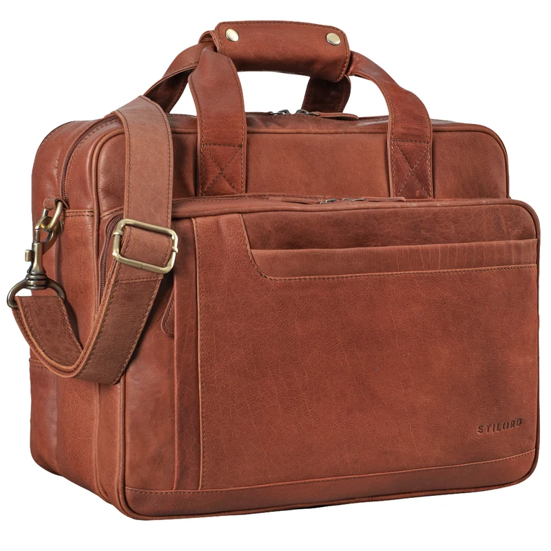 "Excelsior" XXL Aktentasche Herren Leder Große Laptoptasche 17+ Zoll