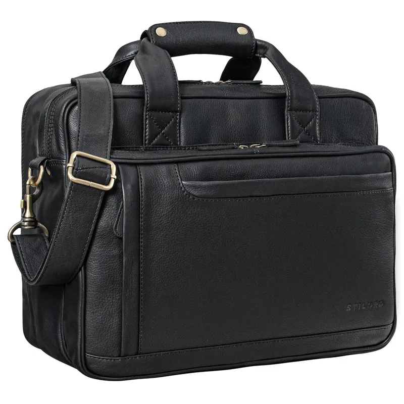 "Excelsior" XXL Aktentasche Herren Leder Große Laptoptasche 17+ Zoll