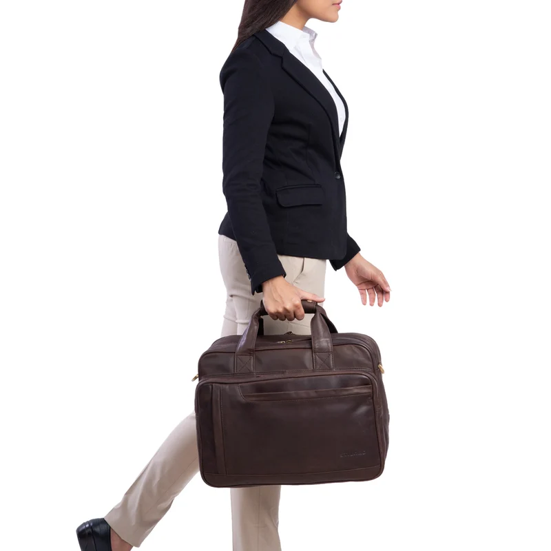"Excelsior" XXL Aktentasche Herren Leder Große Laptoptasche 17+ Zoll