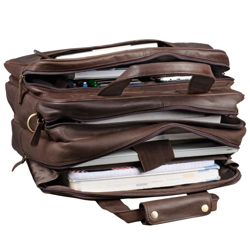 "Excelsior" XXL Aktentasche Herren Leder Große Laptoptasche 17+ Zoll