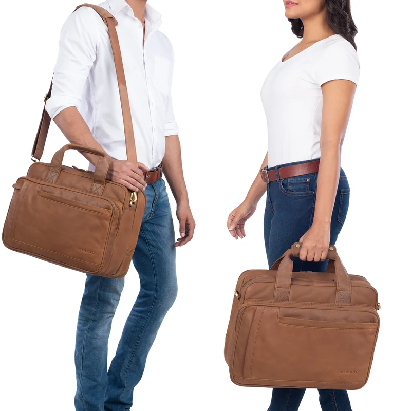 "Excelsior" XXL Aktentasche Herren Leder Große Laptoptasche 17+ Zoll