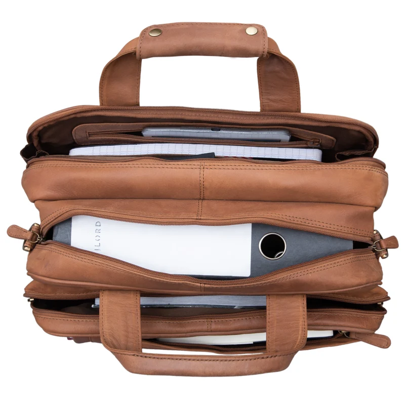 "Excelsior" XXL Aktentasche Herren Leder Große Laptoptasche 17+ Zoll