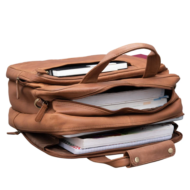 "Excelsior" XXL Aktentasche Herren Leder Große Laptoptasche 17+ Zoll