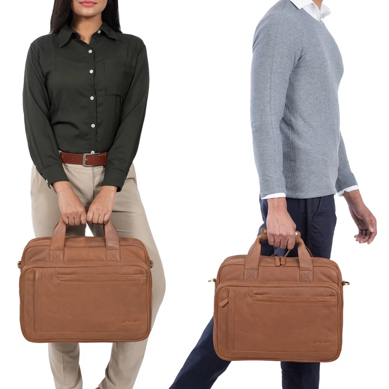 "Excelsior" XXL Aktentasche Herren Leder Große Laptoptasche 17+ Zoll
