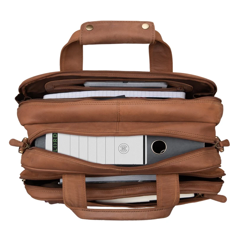 "Excelsior" XXL Aktentasche Herren Leder Große Laptoptasche 17+ Zoll