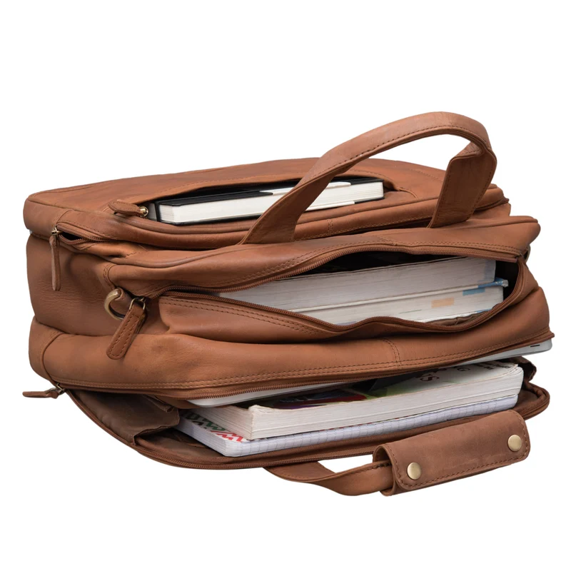 "Excelsior" XXL Aktentasche Herren Leder Große Laptoptasche 17+ Zoll