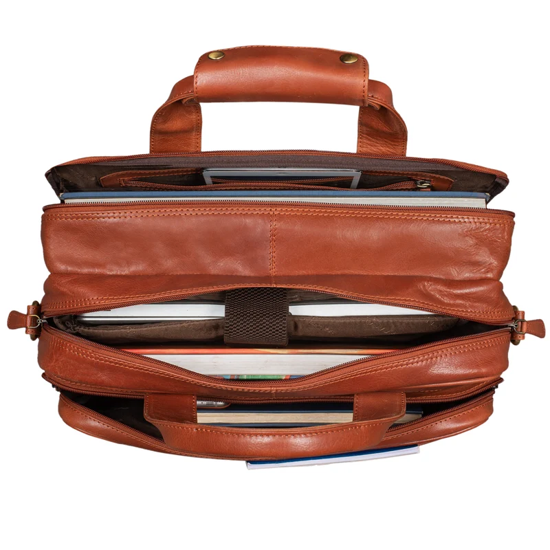 "Excelsior" XXL Aktentasche Herren Leder Große Laptoptasche 17+ Zoll