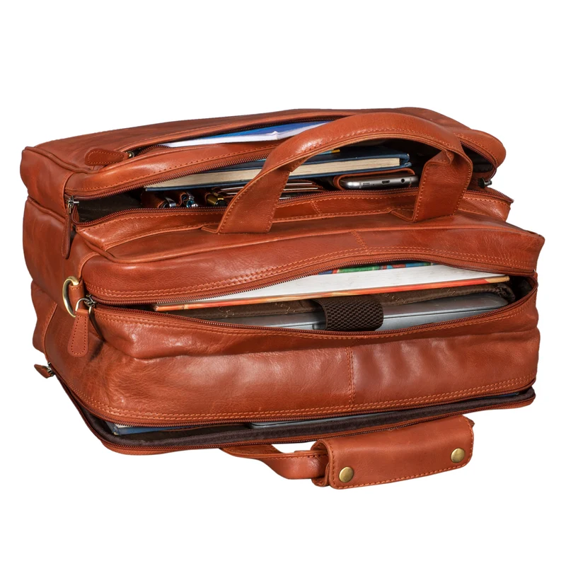 "Excelsior" XXL Aktentasche Herren Leder Große Laptoptasche 17+ Zoll