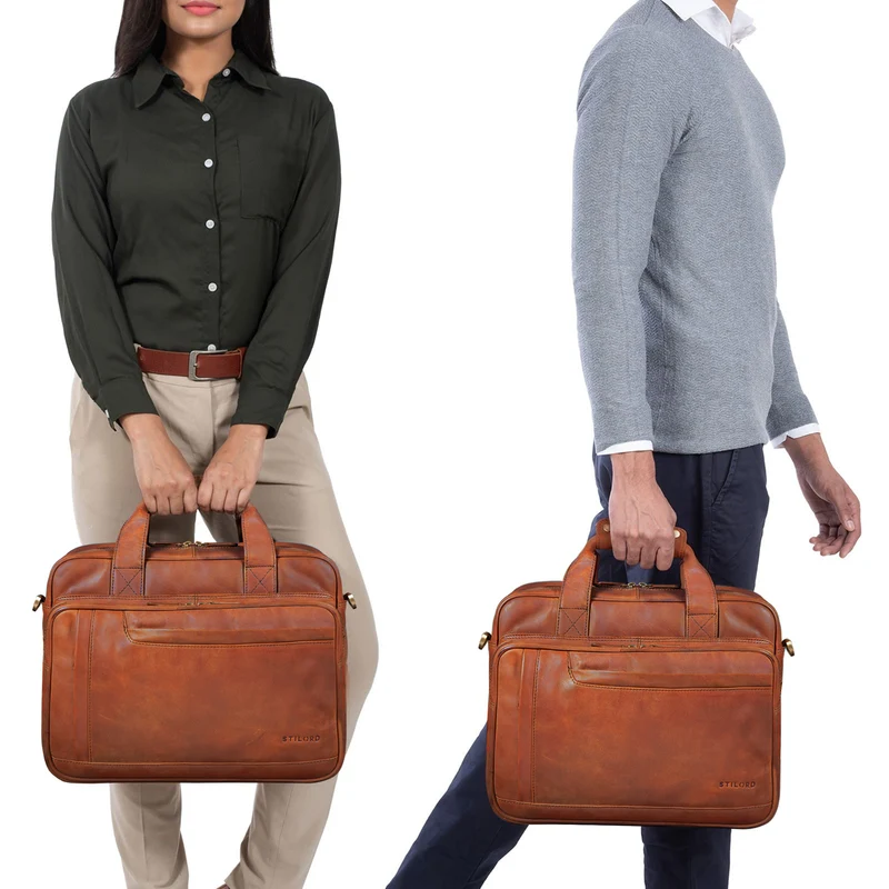 "Excelsior" XXL Aktentasche Herren Leder Große Laptoptasche 17+ Zoll