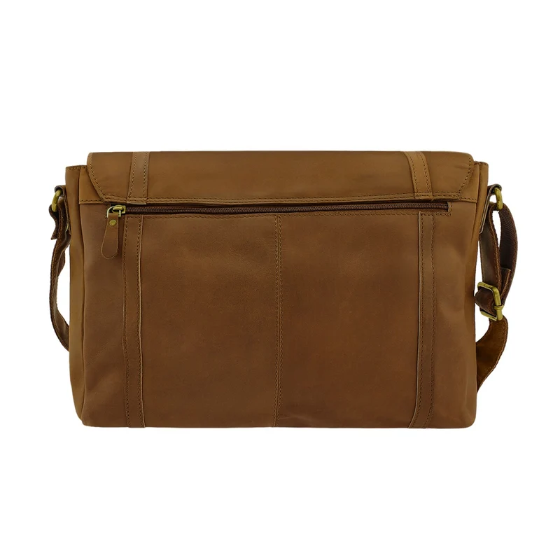Collegetasche Umhängetasche Macbooktasche Büffel-Leder braun