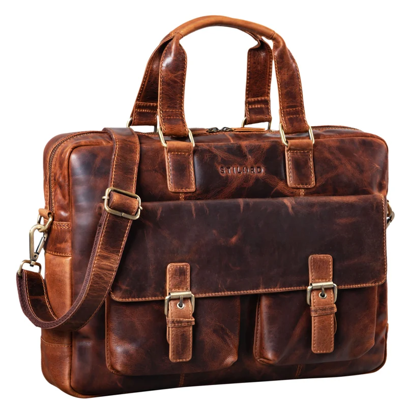 "Alonso" Vintage Businesstasche Echtleder