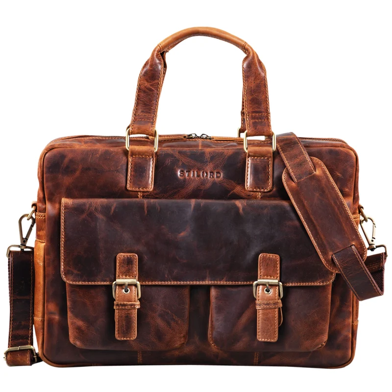 "Alonso" Vintage Businesstasche Echtleder