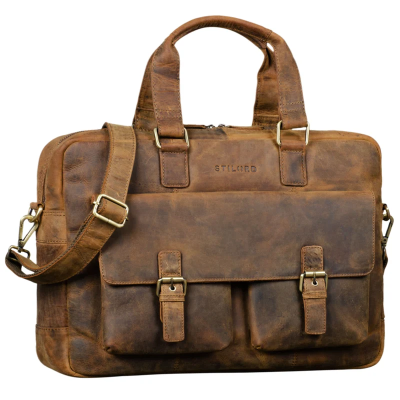 "Alonso" Vintage Businesstasche Echtleder