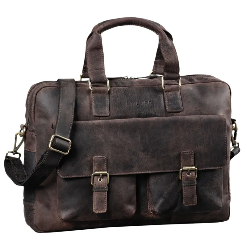 "Alonso" Vintage Businesstasche Echtleder