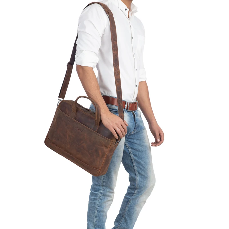 "Claudius" Vintage Ledertasche groß
