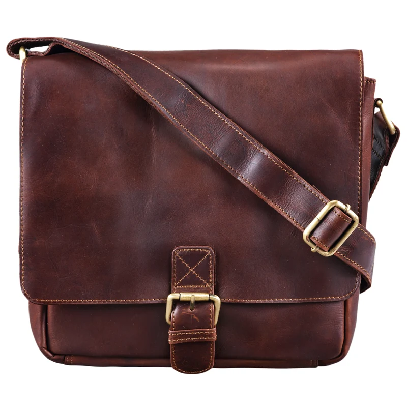 "Timo" Vintage Messenger Bag Leder klein