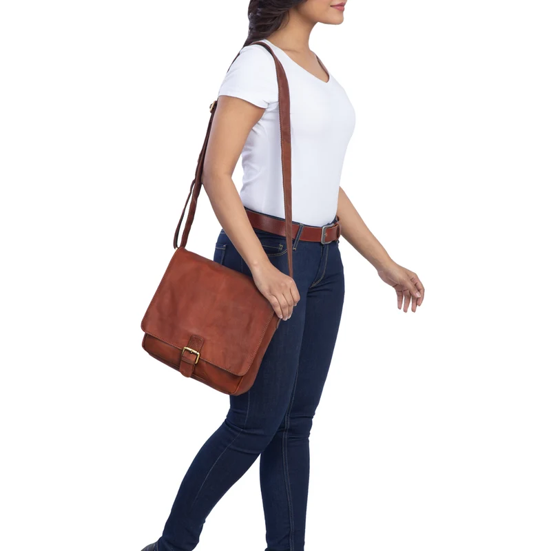 "Timo" Vintage Messenger Bag Leder klein