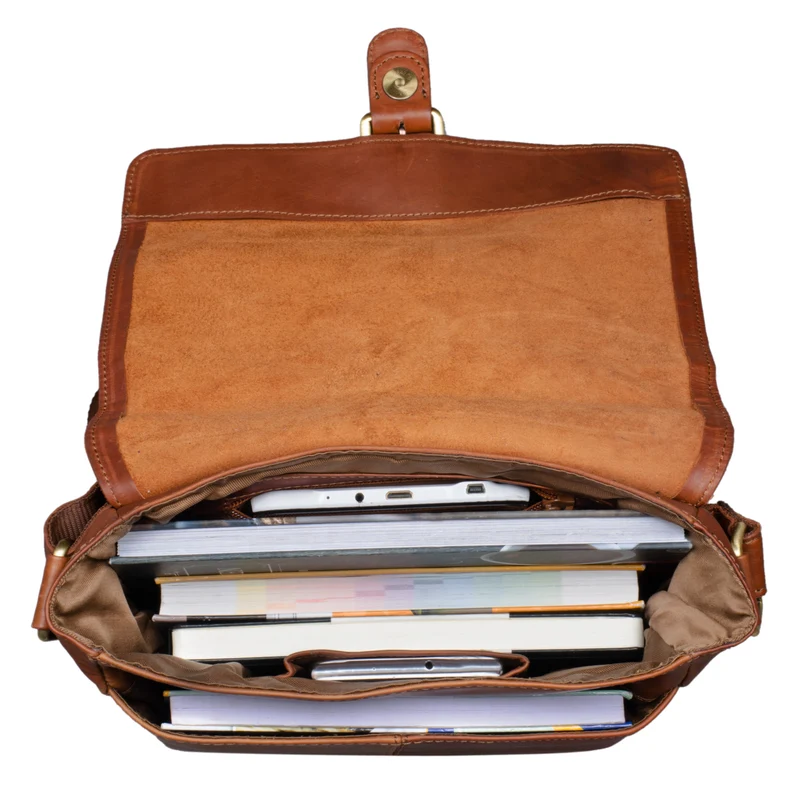 "Timo" Vintage Messenger Bag Leder klein