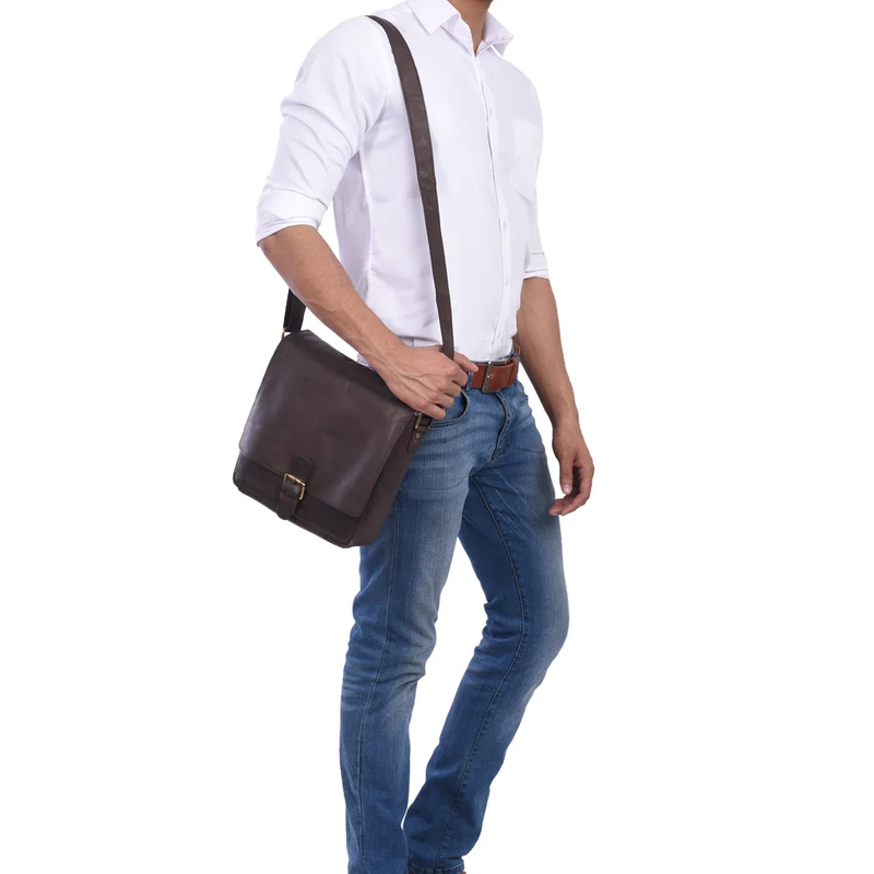 "Timo" Vintage Messenger Bag Leder klein