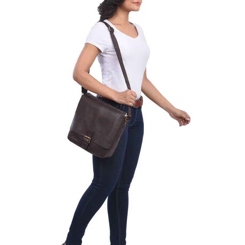 "Timo" Vintage Messenger Bag Leder klein