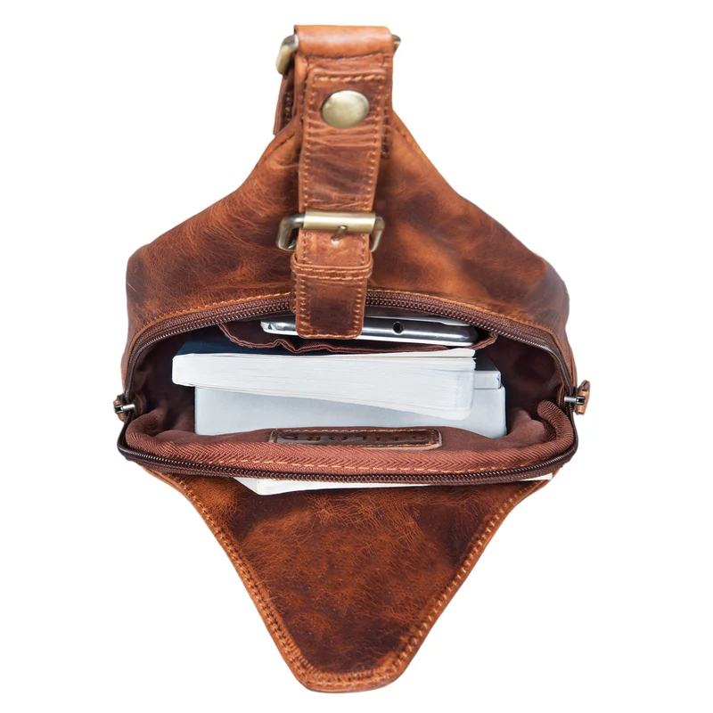 "Odysseus" Vintage Brusttasche Leder