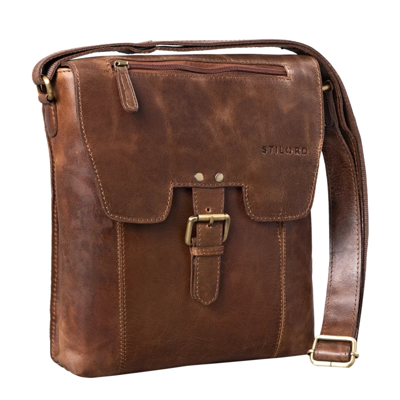 "Rico" Vintage Herren Umhängetasche echtes Leder
