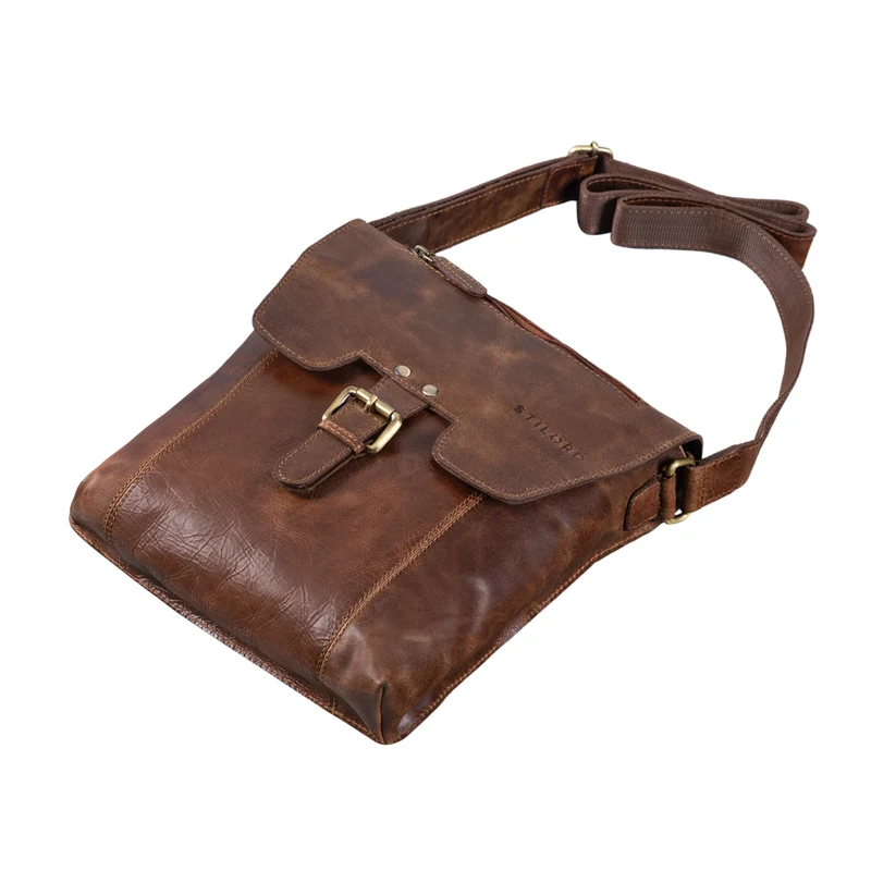 "Rico" Vintage Herren Umhängetasche echtes Leder