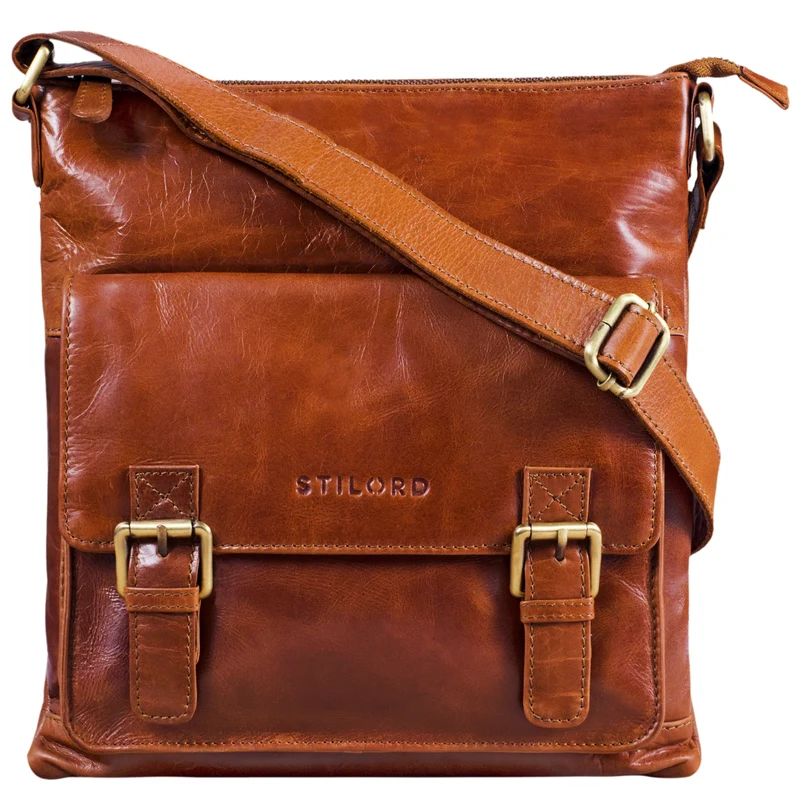 "Leo" Leder Umhängetasche Vintage braun