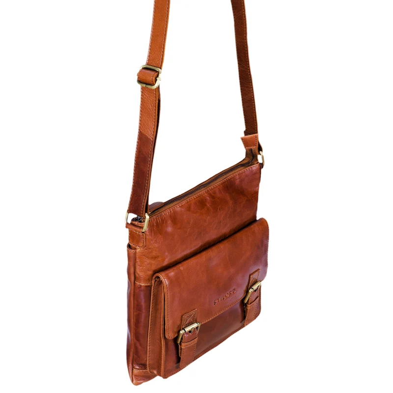 "Leo" Leder Umhängetasche Vintage braun