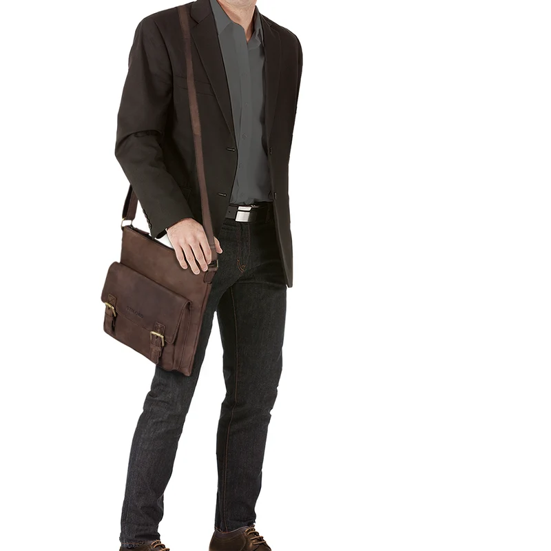 "Leo" Leder Umhängetasche Vintage braun